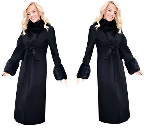 New York City Jenny McCarthy Black Wool Coat New York City Jenny McCarthy Black Wool Coat