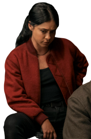 Play Dirty Rosa Salazar Red Jacket 