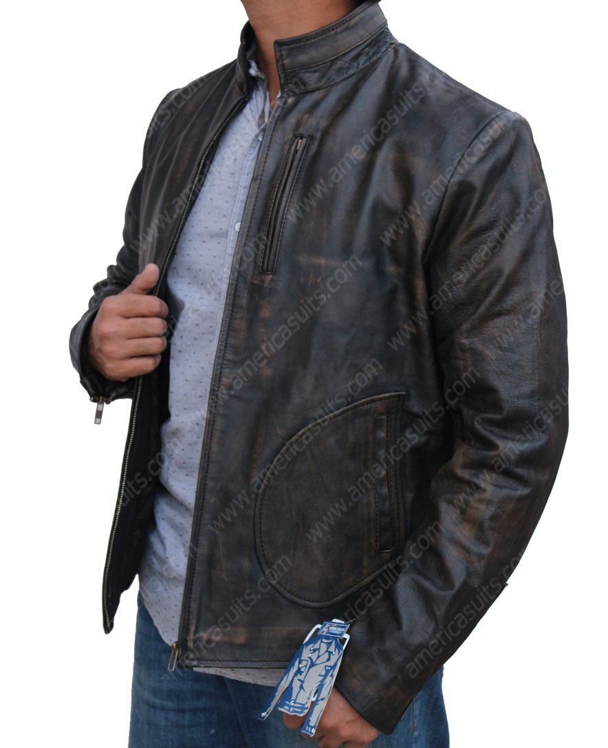 Rampage Dwayne Johnson Distressed Leather Jacket Rampage Dwayne Johnson Distressed Leather Jacket