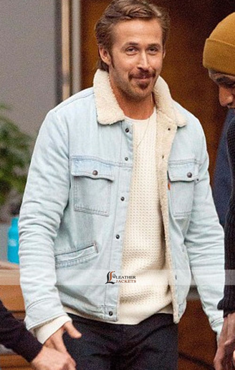 Ryan Gosling The Nice Guy Blue Shearling Jacket the-nice-guy-ryan-gosling-jacket
