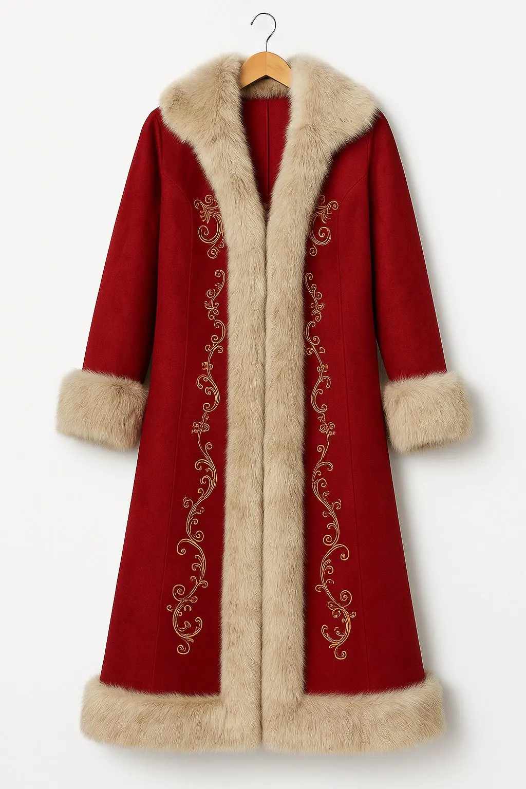 Shop Santa Claus Red Wool Blend Coat