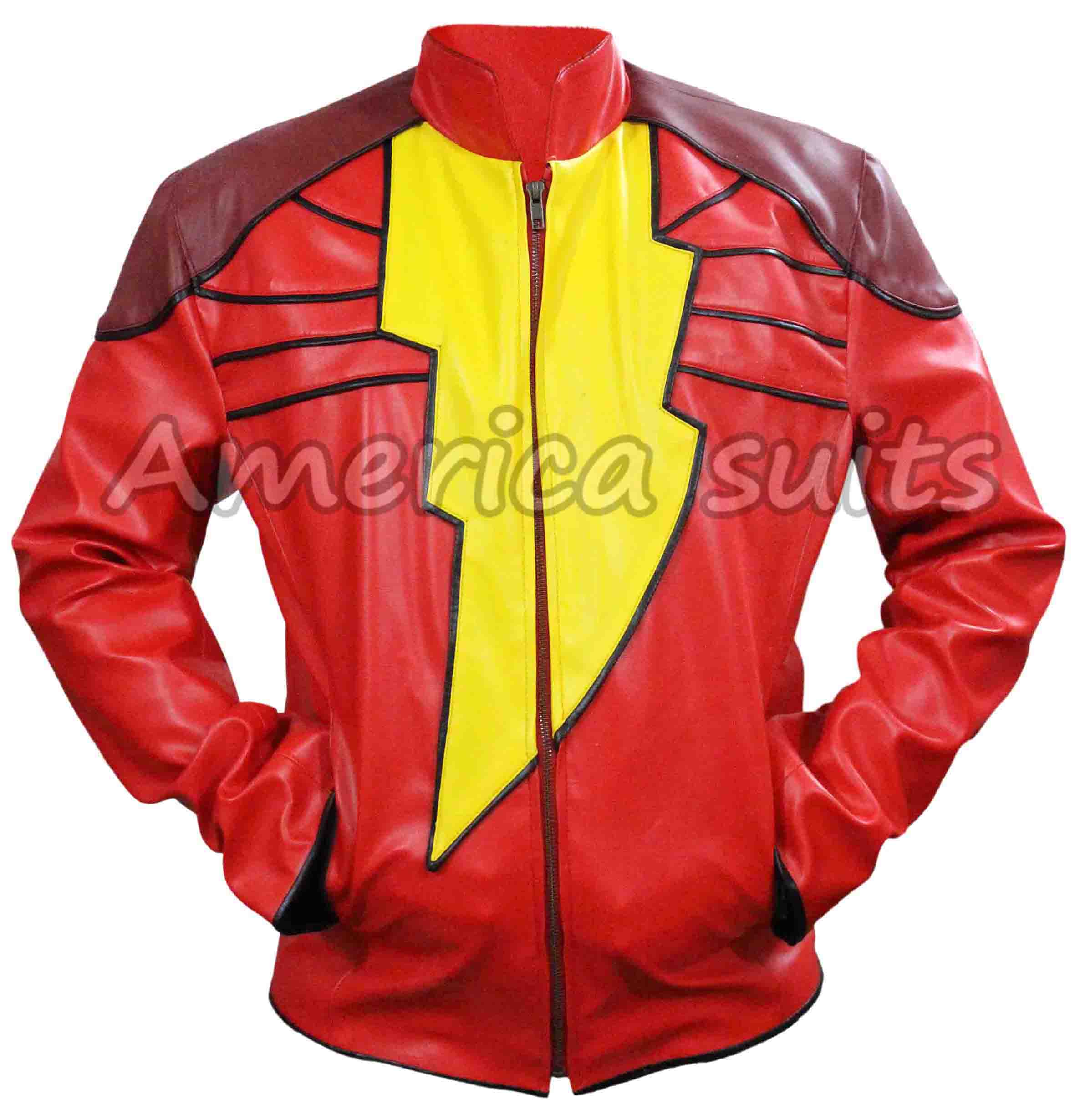 Shazam Red Leather Jacket shazam-red-leather-jacket