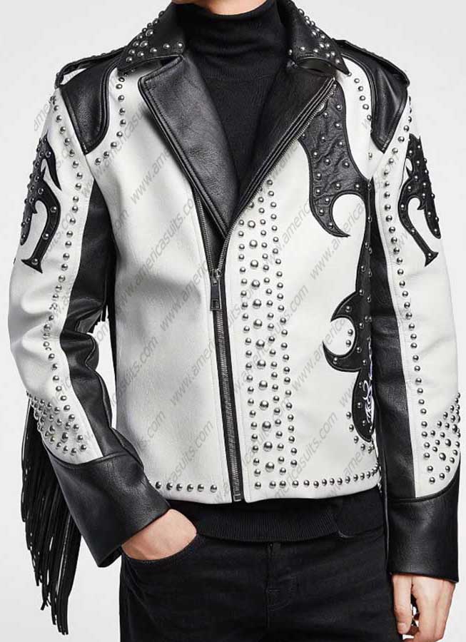 silver motorcycle jacket