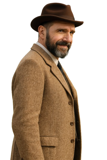Ralph Fiennes Brown Coat