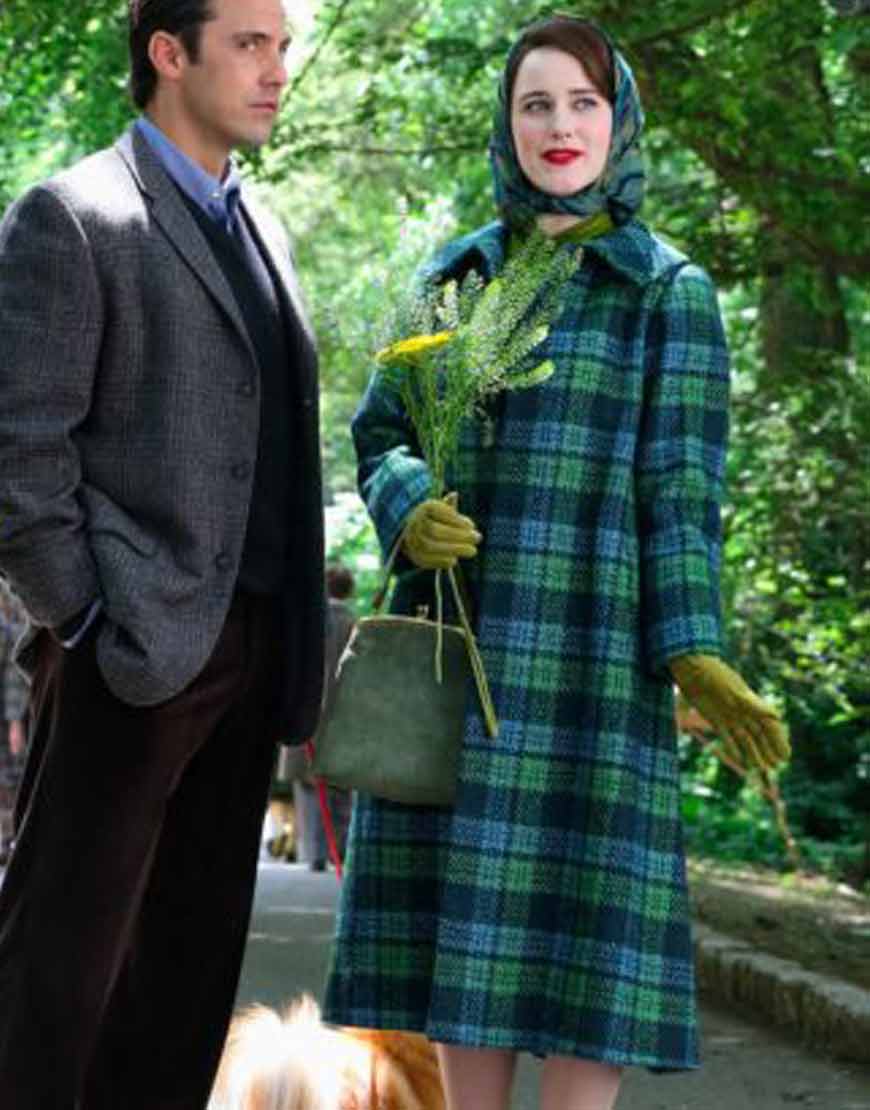 green plaid overcoat