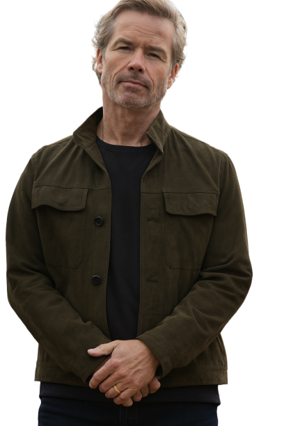 Guy Pearce Brown Cotton Jacket