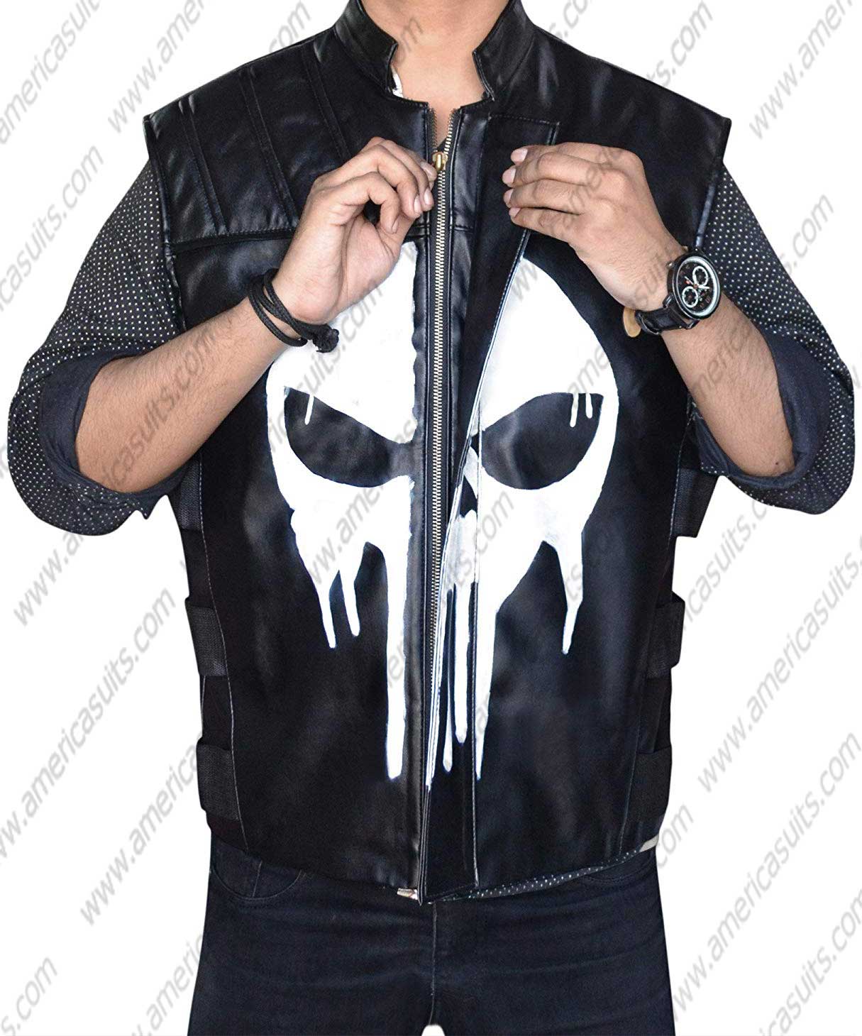 Thomas Jane Frank Castle Punisher Leather Vest thmoas-frank-vest