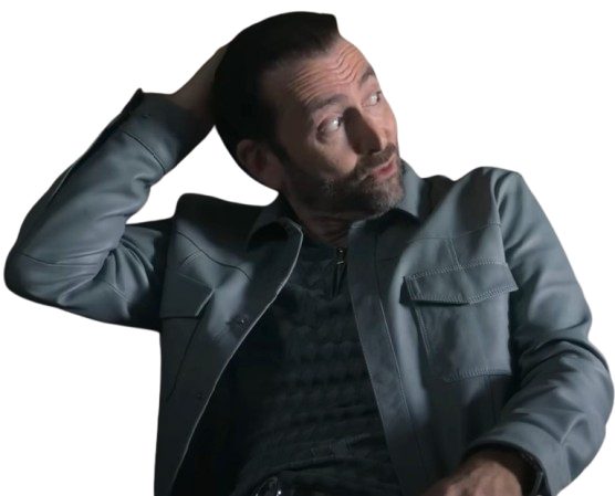 Thursday Murder Club David Tennant Gray Leather Jacket