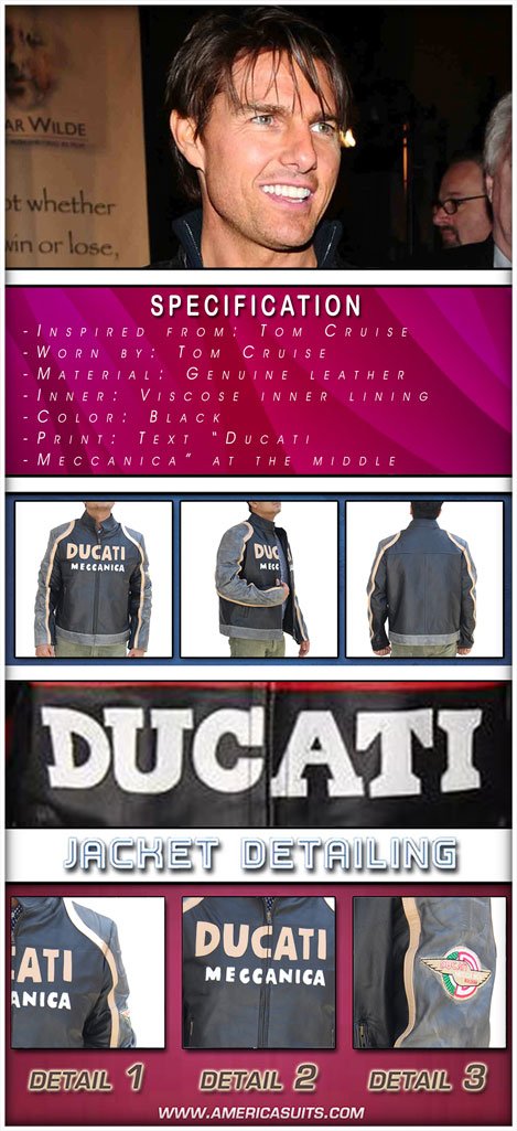 Tom Cruise Ducati Meccanica Leather Jacket Tom Cruise Ducati Meccanica Leather Jacket