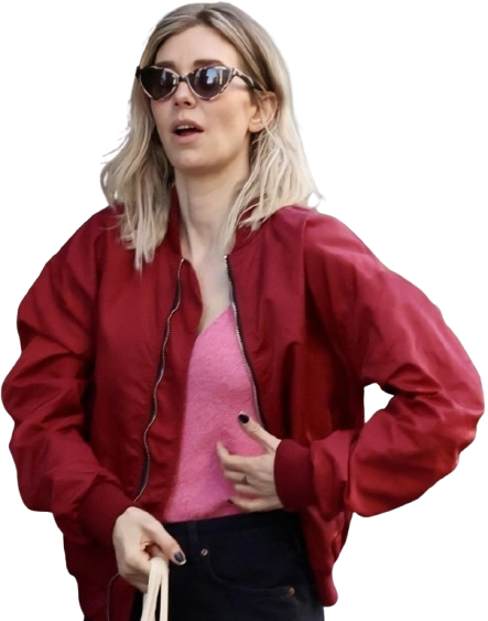 Vanessa Kirby Red Bomber Jacket