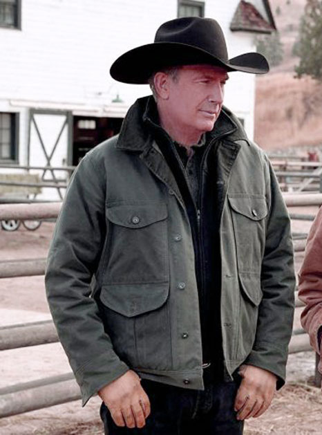 Kevin Costner Green Jacket John Dutton Green Cotton Jacket