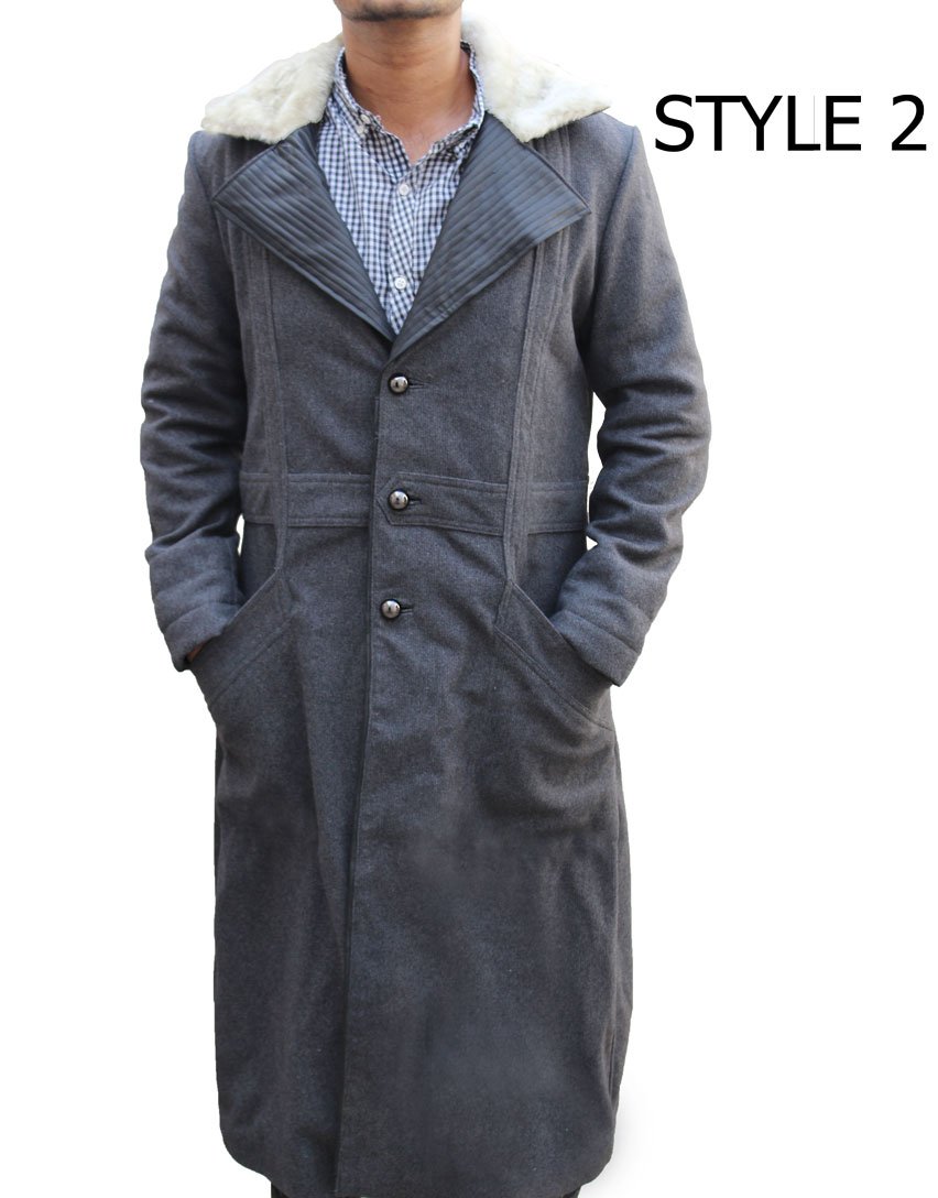 Zemo The Falcon And The Winter Soldier Fur Collar Coat Daniel-Bruhl-Grey-Coat
