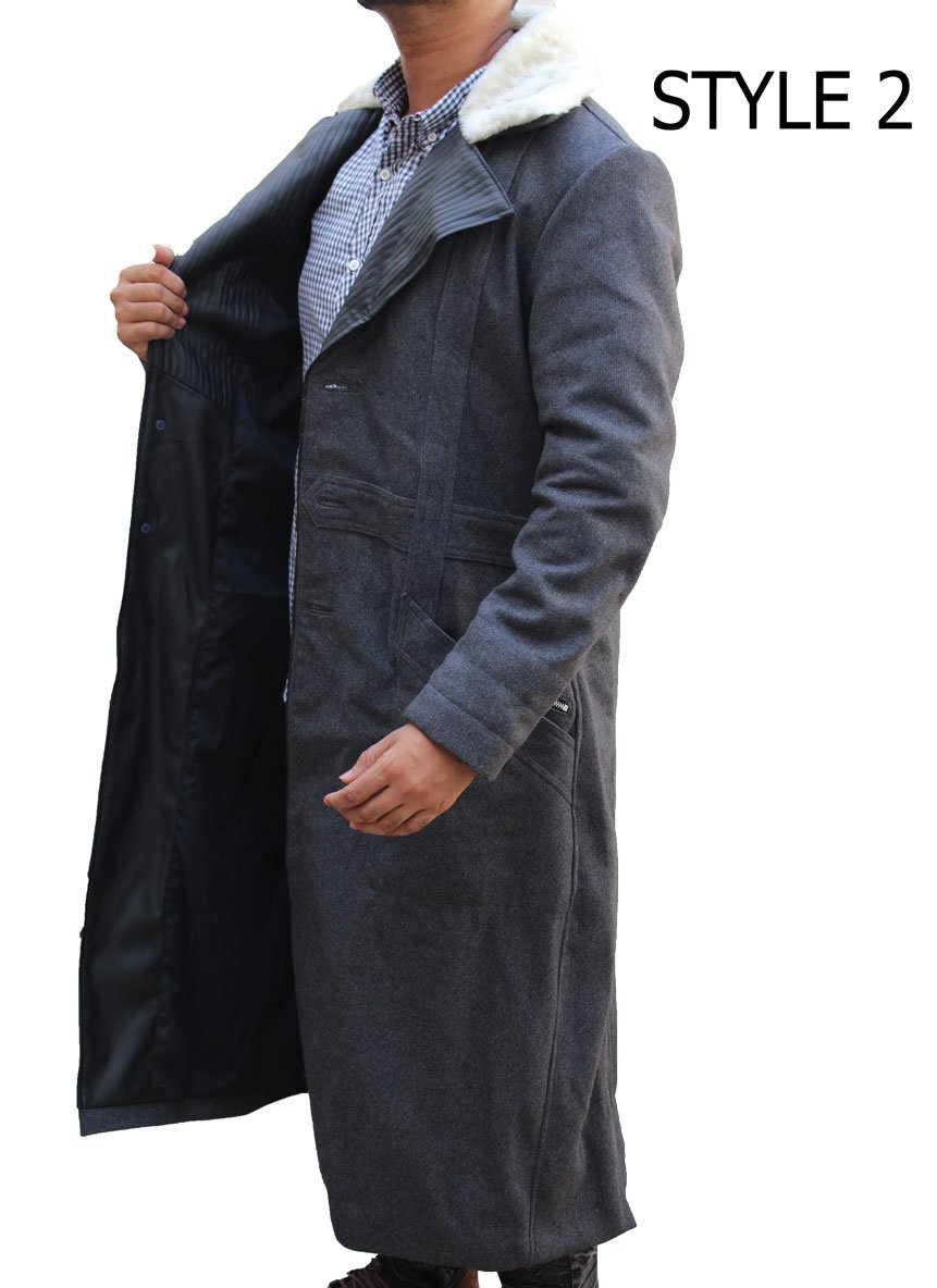 Zemo The Falcon And The Winter Soldier Fur Collar Coat The-Falcon-And-The-Winter-Soldier-Grey-Coat