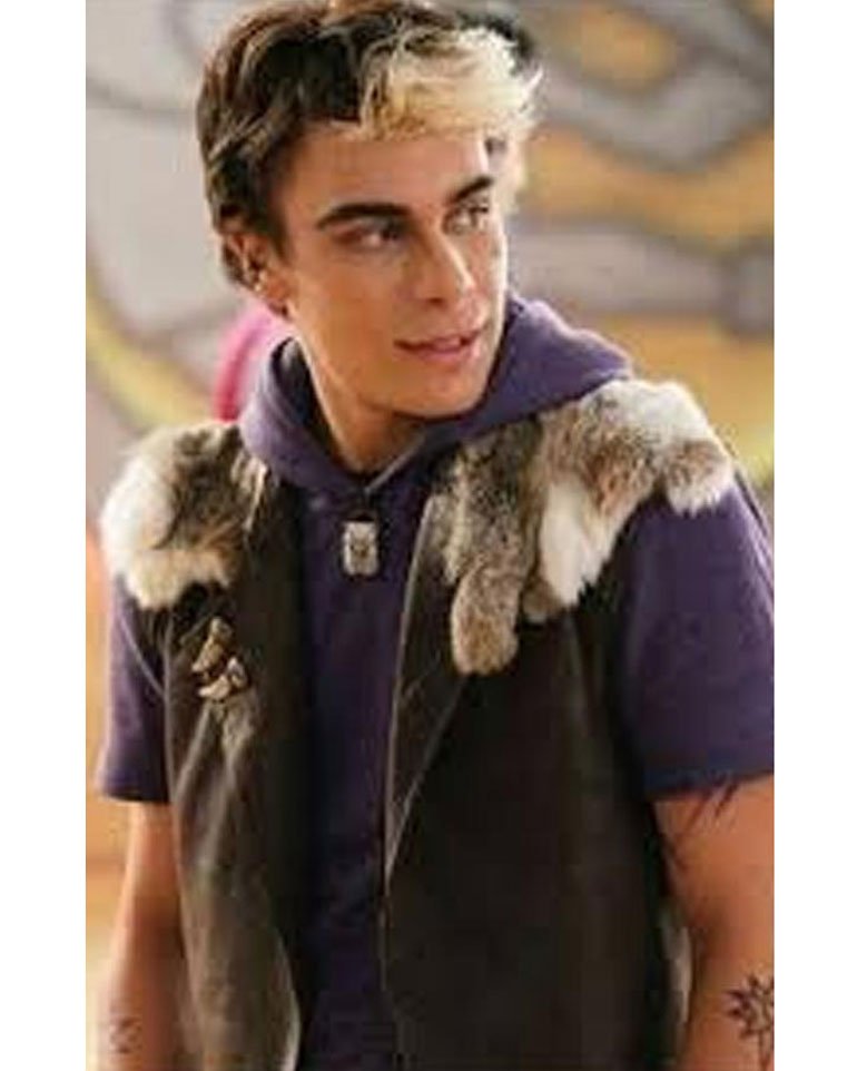 Zombies 2 Wyatt Leather Vest Zombies-2-Pearce-Joza-Vest-With-Fur